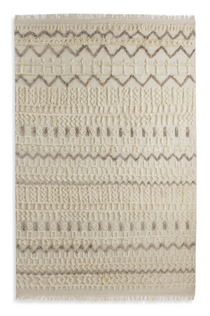 Cream and Taupe Handwoven Wool Rug 9' x 12' | Andrew Martin Lusaka | OROA