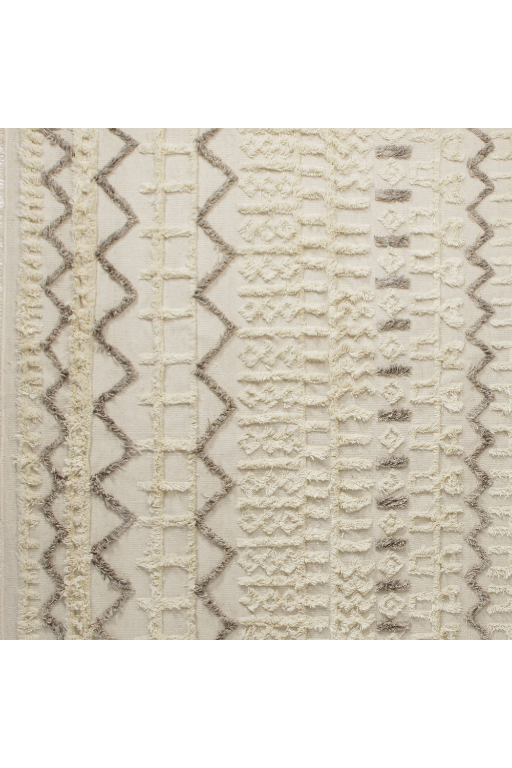 Cream and Taupe Handwoven Wool Rug 9' x 12' | Andrew Martin Lusaka | OROA