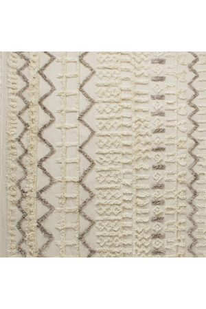 Cream and Taupe Handwoven Wool Rug 9' x 12' | Andrew Martin Lusaka | OROA