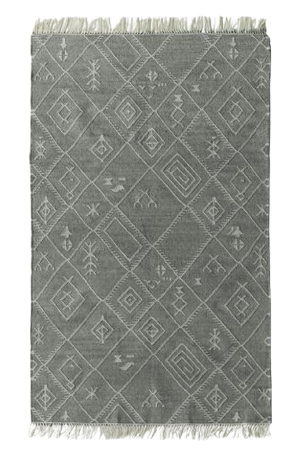 Geometric Design Fringed Outdoor Rug | Andrew Martin Berber | OROA