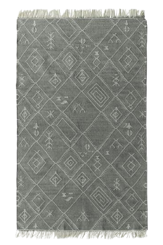 Geometric Design Fringed Outdoor Rug | Andrew Martin Berber | OROA
