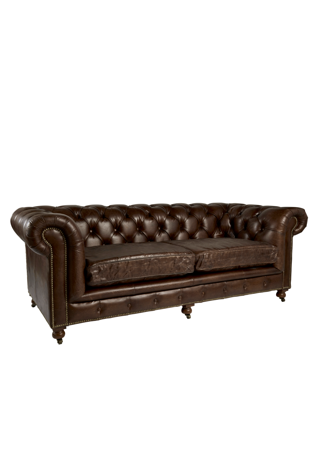 Dark Brown Leather Chesterfield Sofa | Andrew Martin Rebel | OROA