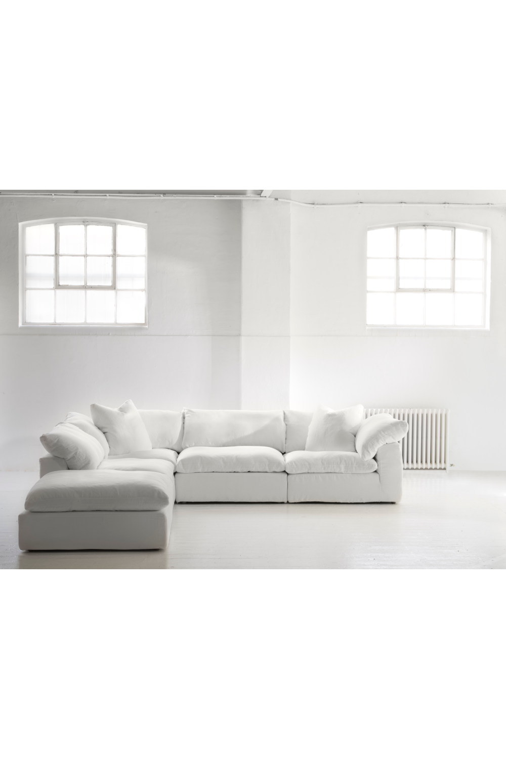 Chalk White Linen Sectional Sofa L | Andrew Martin Truman | OROA