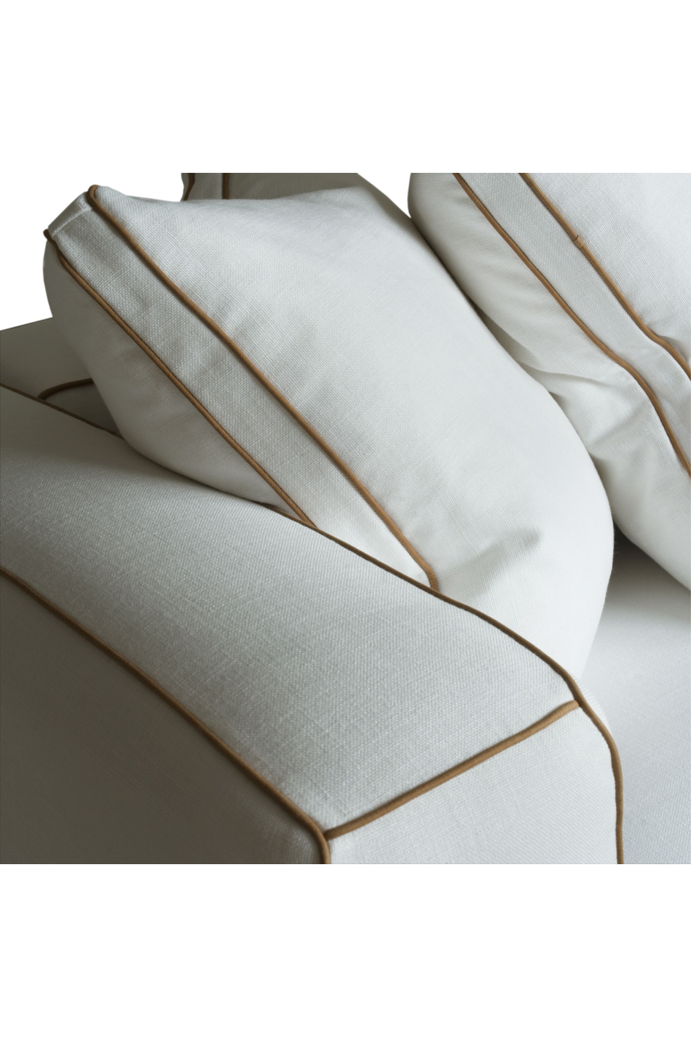 White Linen Sofa With Piping | Andrew Martin Hogarth | Oroa.com