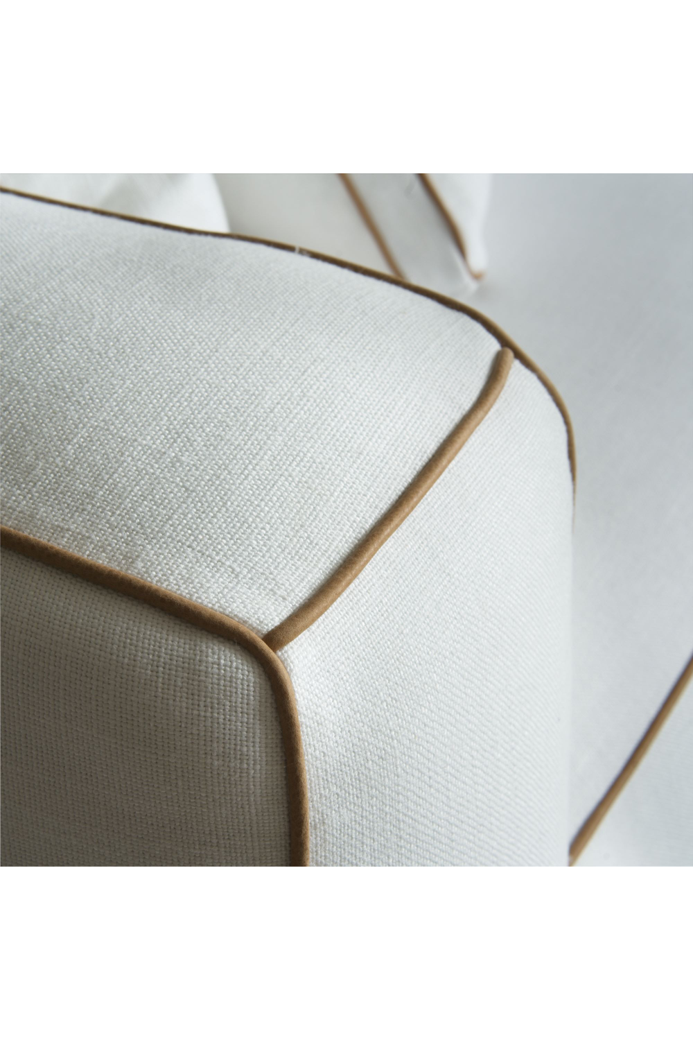 White Linen Sofa With Piping | Andrew Martin Hogarth | Oroa.com