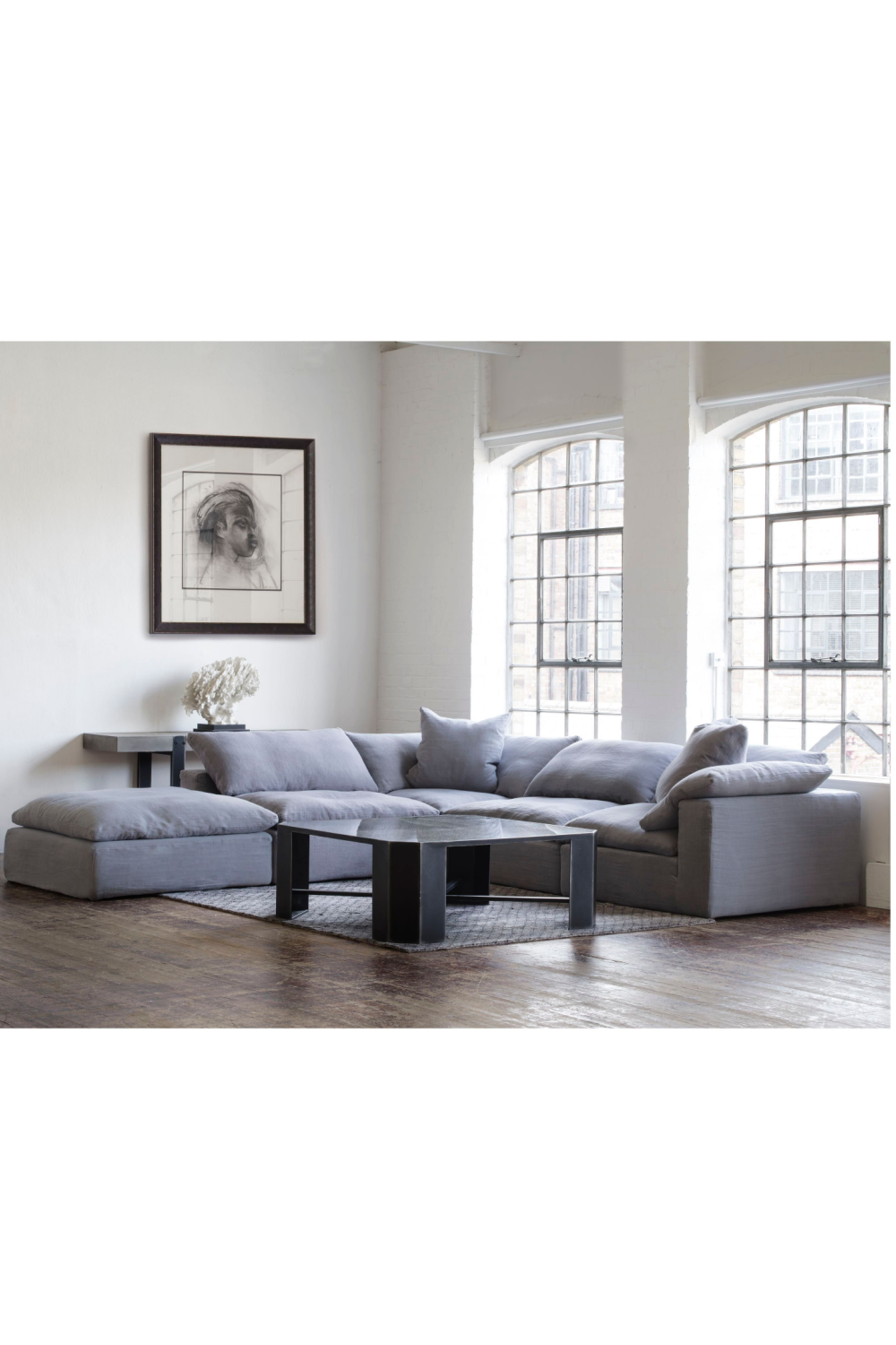 Gray Cotton Sectional Sofa Jnr | Andrew Martin Truman | Oroa.com