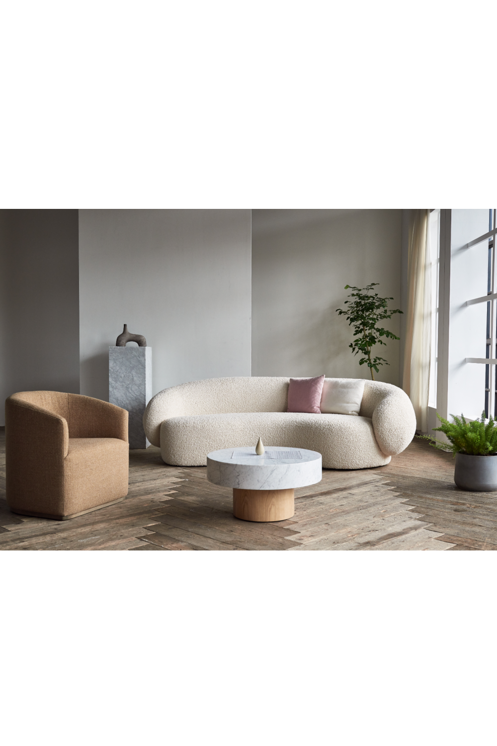 Asymmetrical Bouclé Sofa | Andrew Martin Karma | Oroa.com