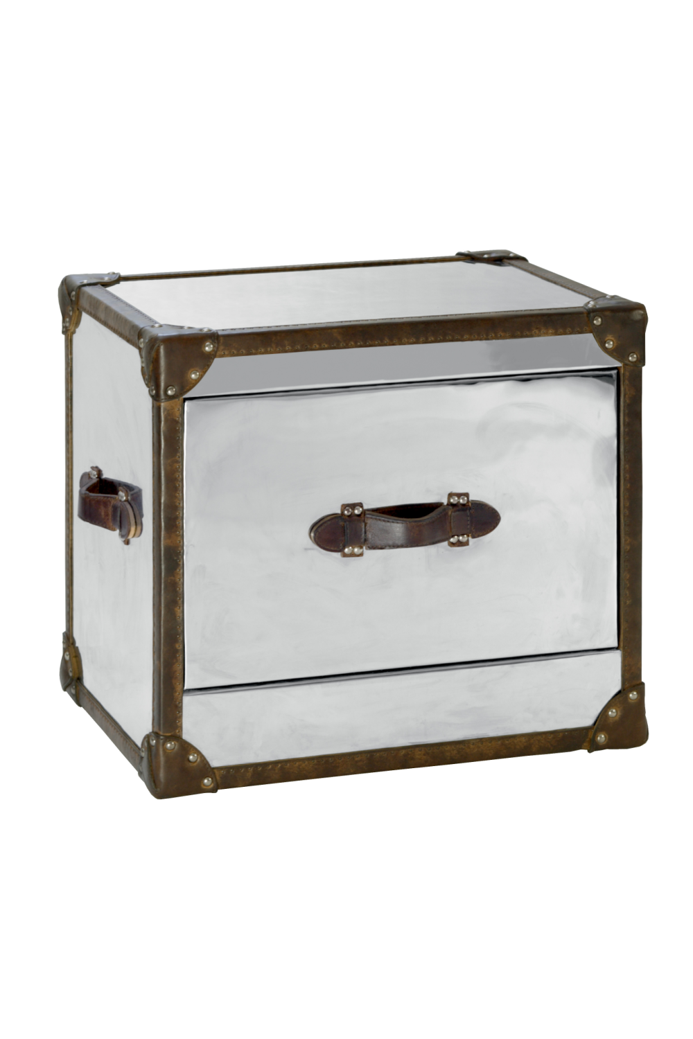 Steel and Leather Cube Side Table | Andrew Martin Howard | OROA