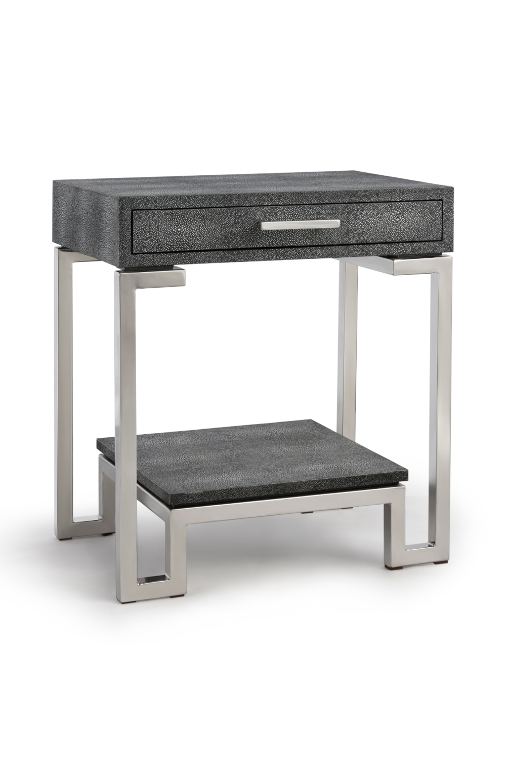 Gray Shagreen Silver Frame Side Table | Andrew Martin Flex | OROA