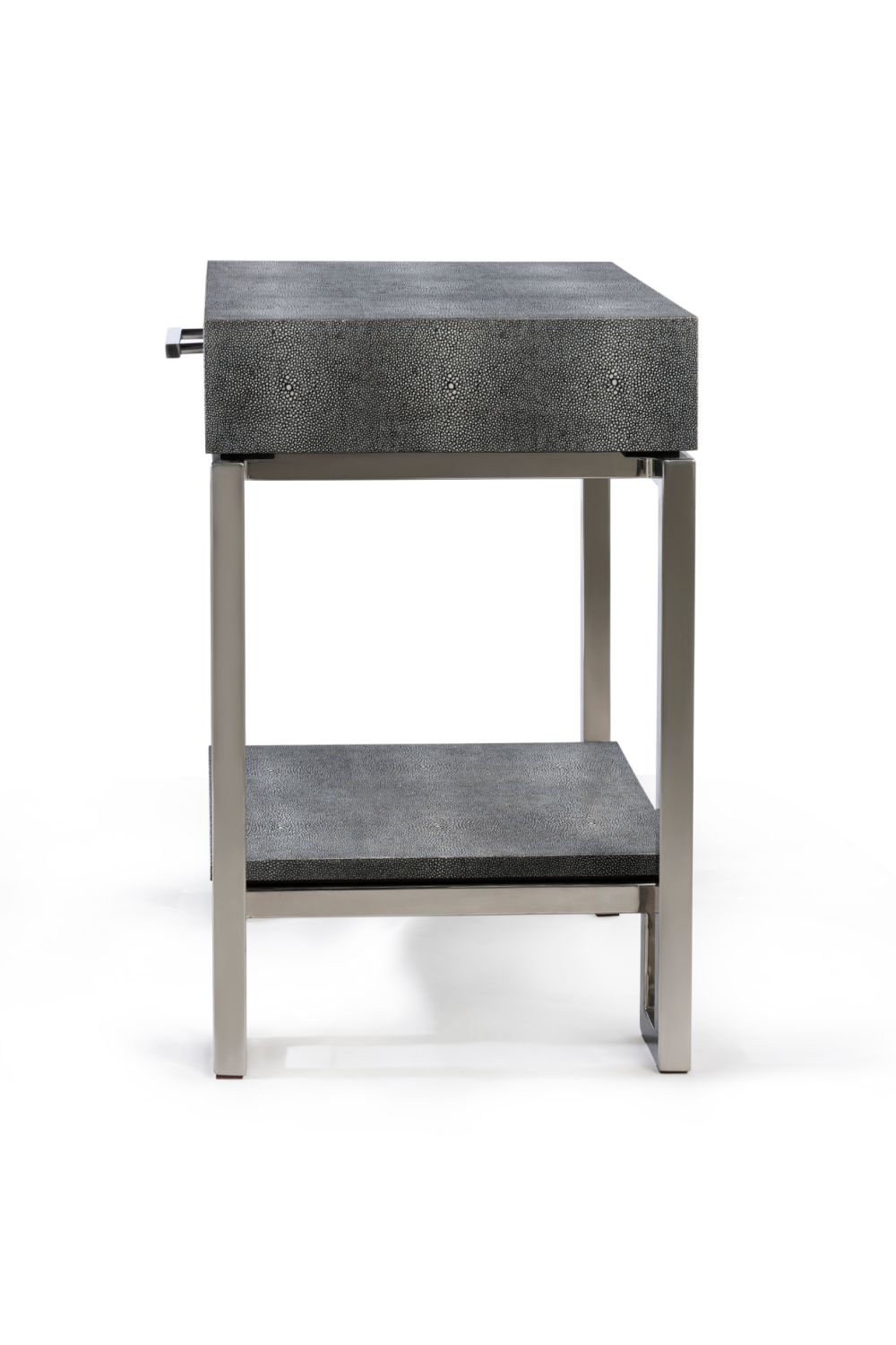 Gray Shagreen Silver Frame Side Table | Andrew Martin Flex | OROA