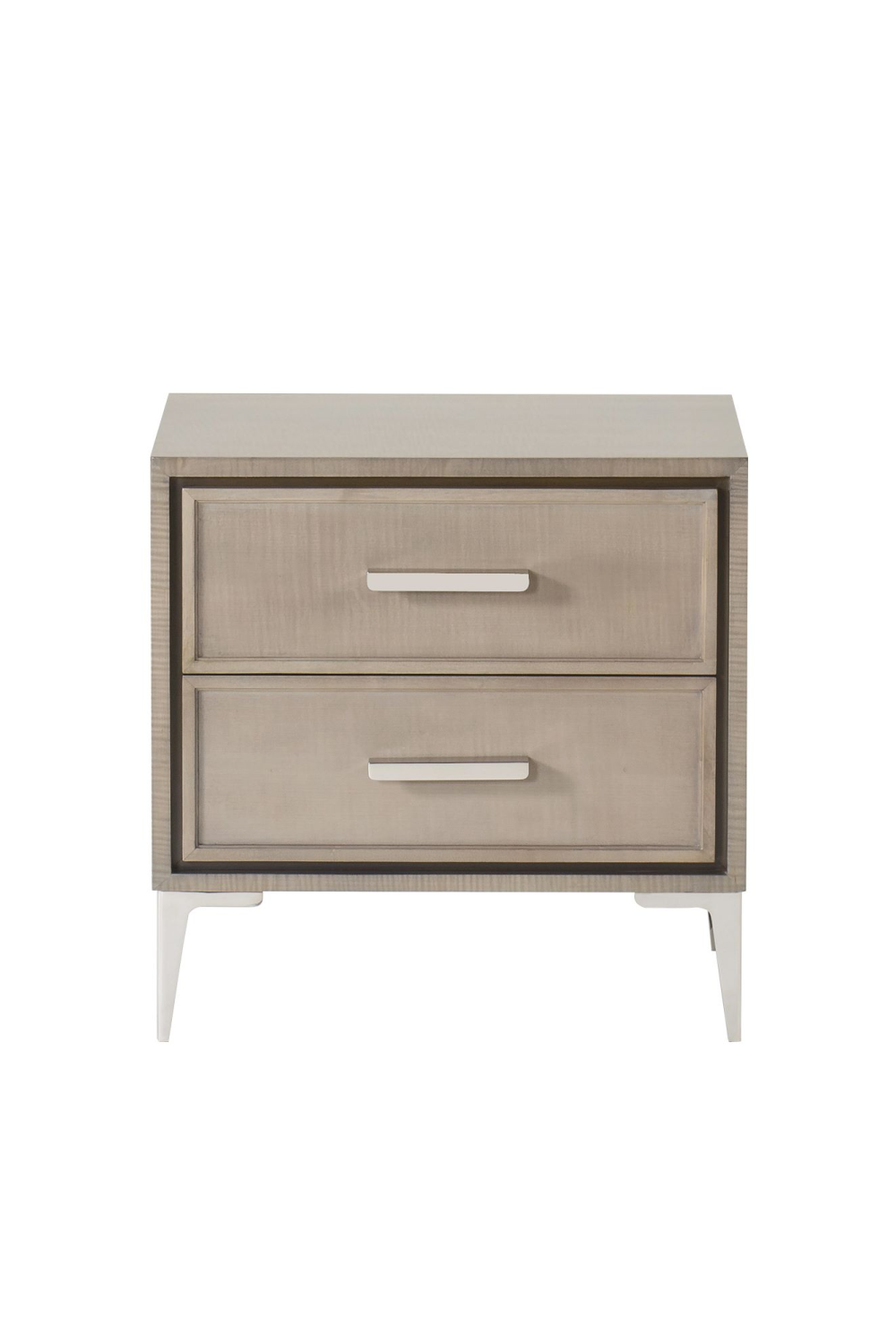 Taupe Wooden Bedside Table with Drawers | Andrew Martin Chloe | OROA