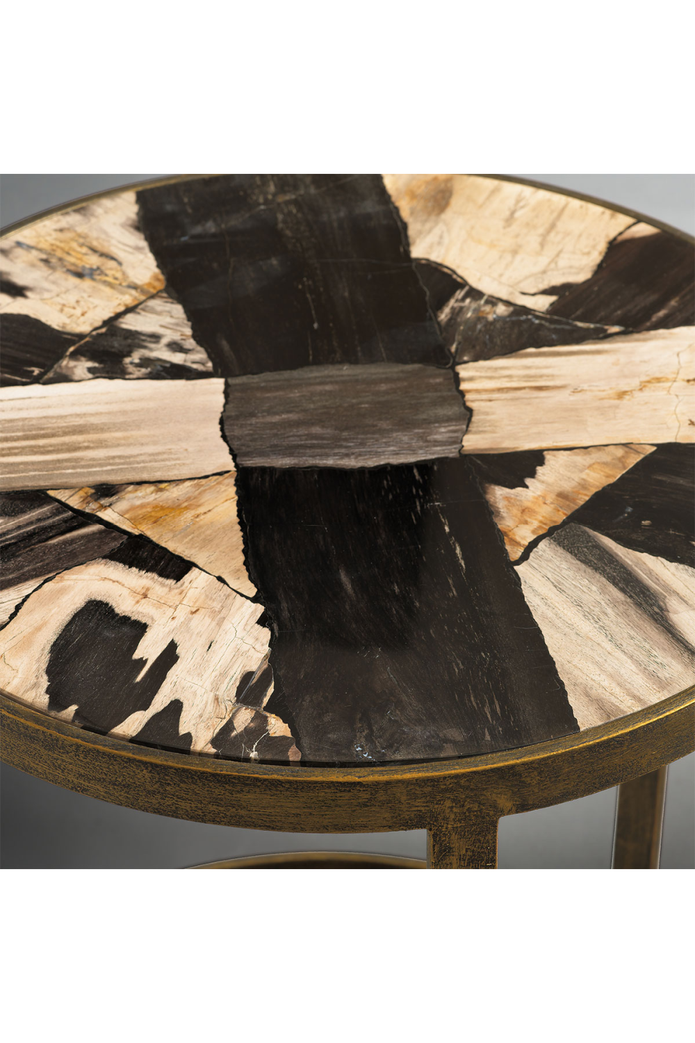 Round Petrified Wood Nesting Side Tables | Andrew Martin | OROA.com
