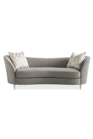 Gray Velvet Curved Sofa | Caracole Farrah | Oroa.com
