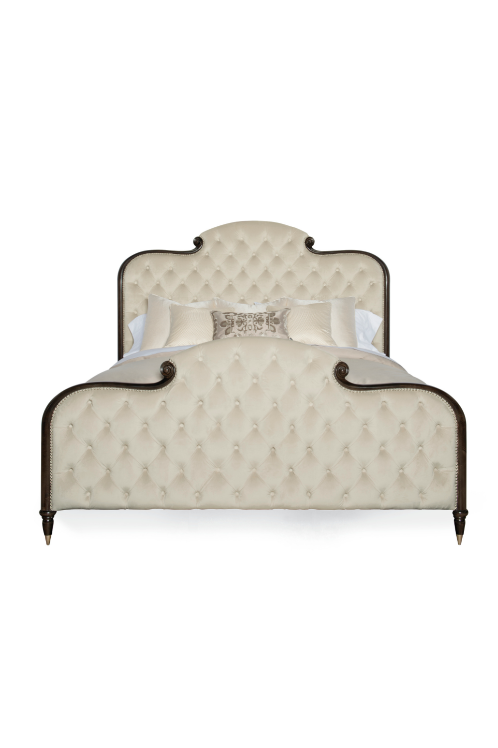 Cream Tufted Silk California King Bed | Caracole Everly |  Oroa.com