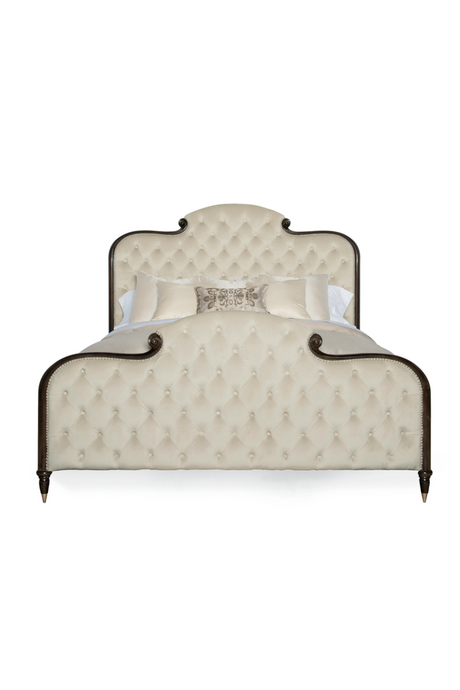 Cream Tufted Silk California King Bed | Caracole Everly |  Oroa.com