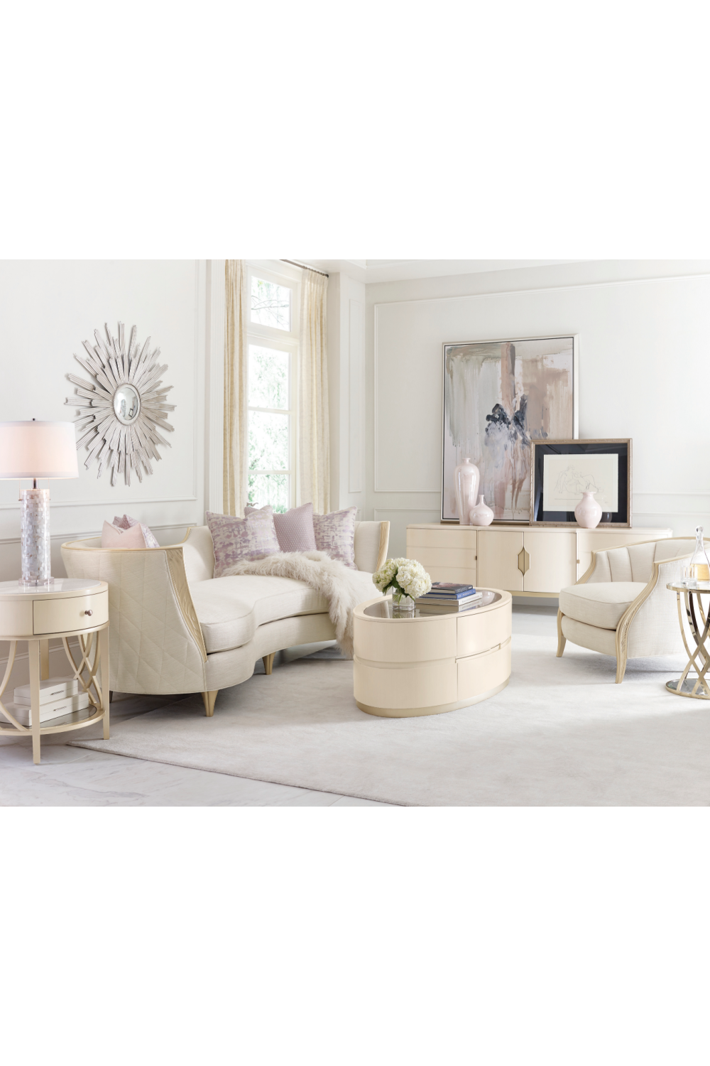 Cream Bouclé Lounge Chair | Caracole Adela | Oroa.com