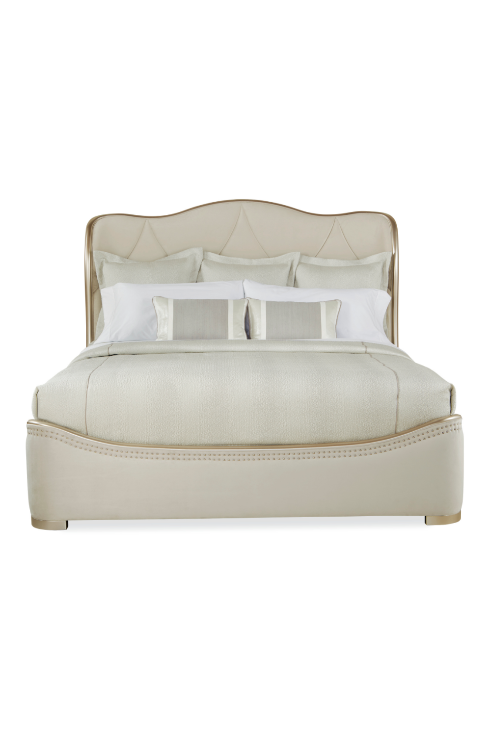 Cream Velvet Tufted Bed | Caracole Adela | Oroa.com