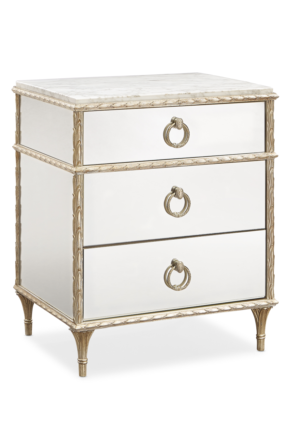 Mirrored Vintage Style Nightstand | Caracole Fontainebleau | Oroa.com