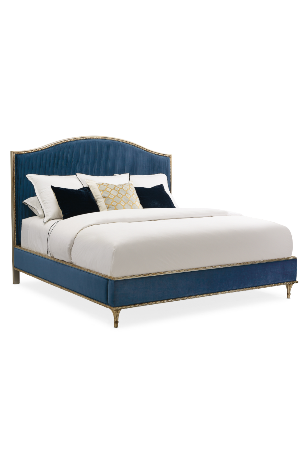 Blue Modern Platform Bed | Caracole Fontainebleau | Oroa.com
