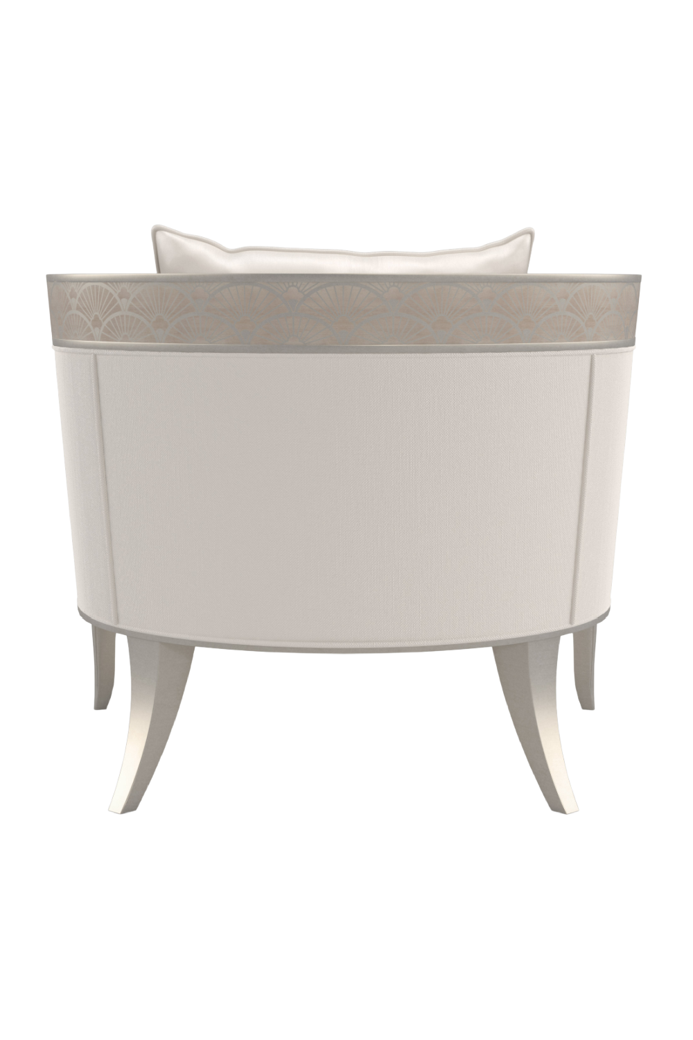 Fan Motif Cream Barrel Chair | Caracole Lillian | Oroa.com