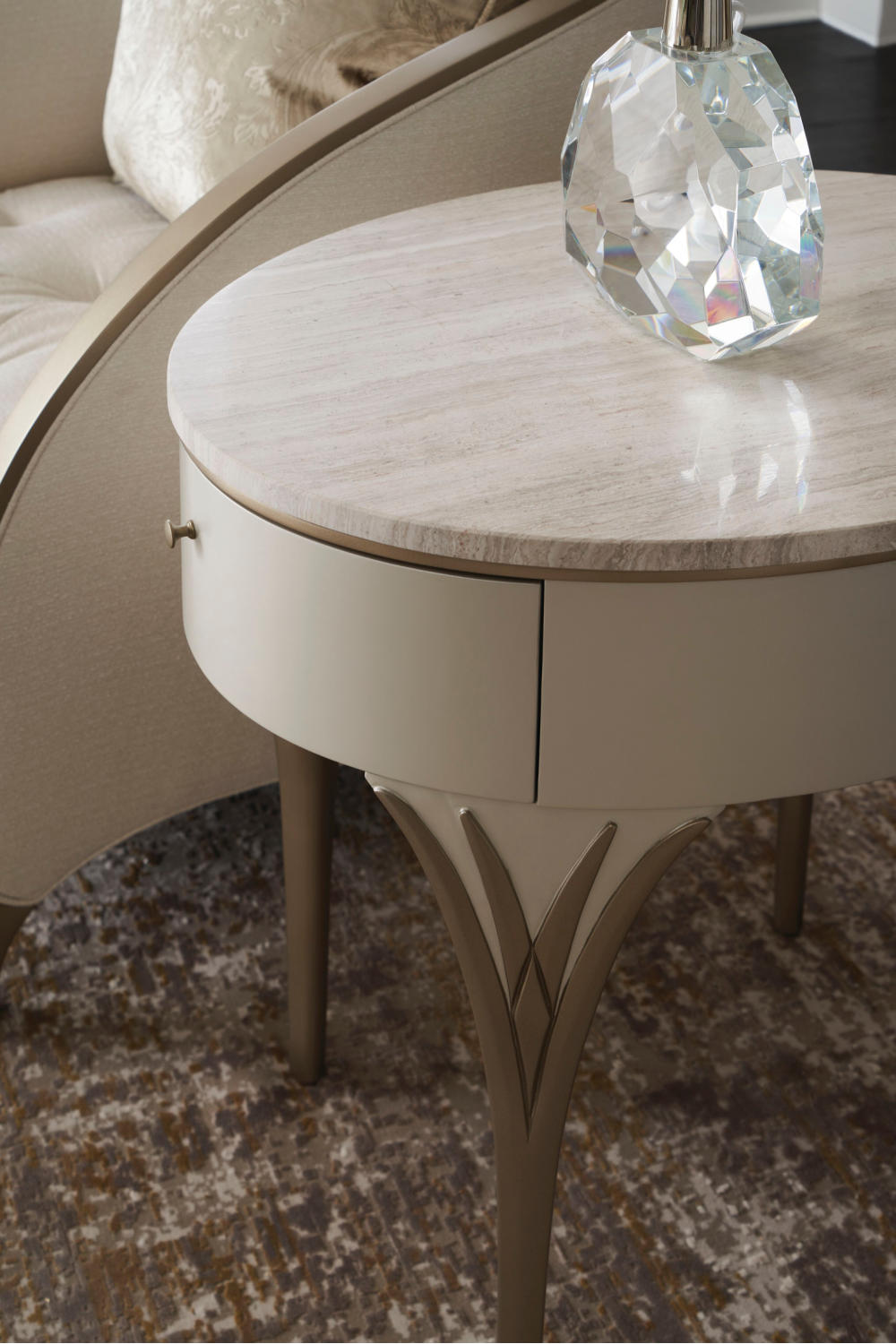 Oval Stone Side Table | Caracole Valentina | Oroa.com