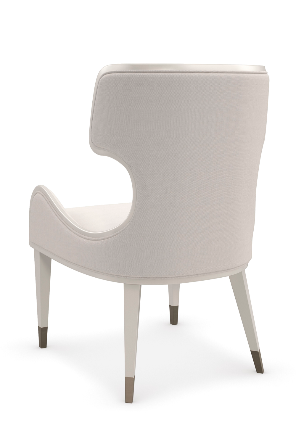 Sculptural White Modern Armchair, Caracole Valentina