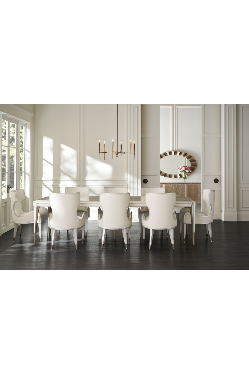 Sculptural White Modern Armchair, Caracole Valentina