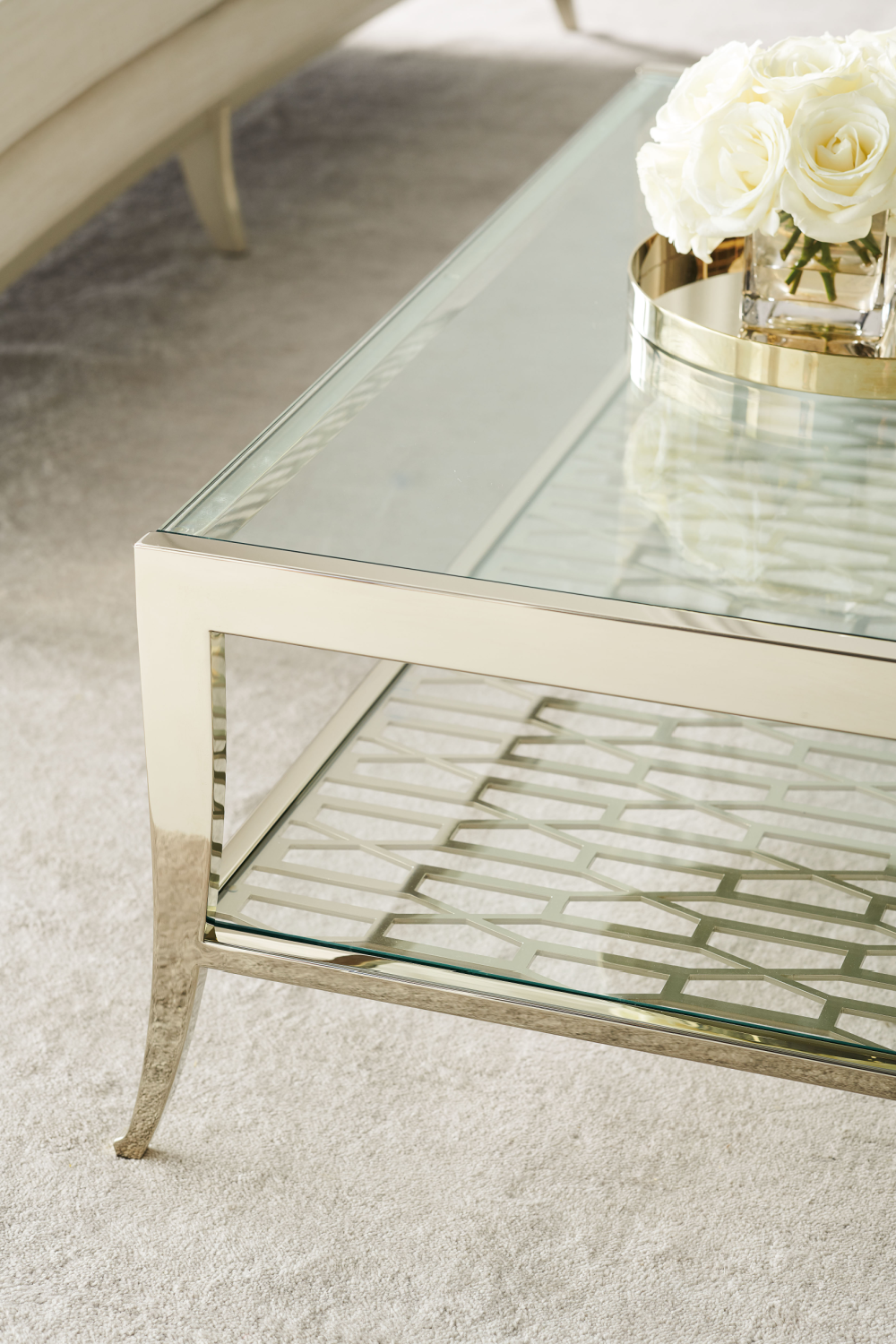 Gold Square Coffee Table | Caracole Pattern Recognition | Oroa.com