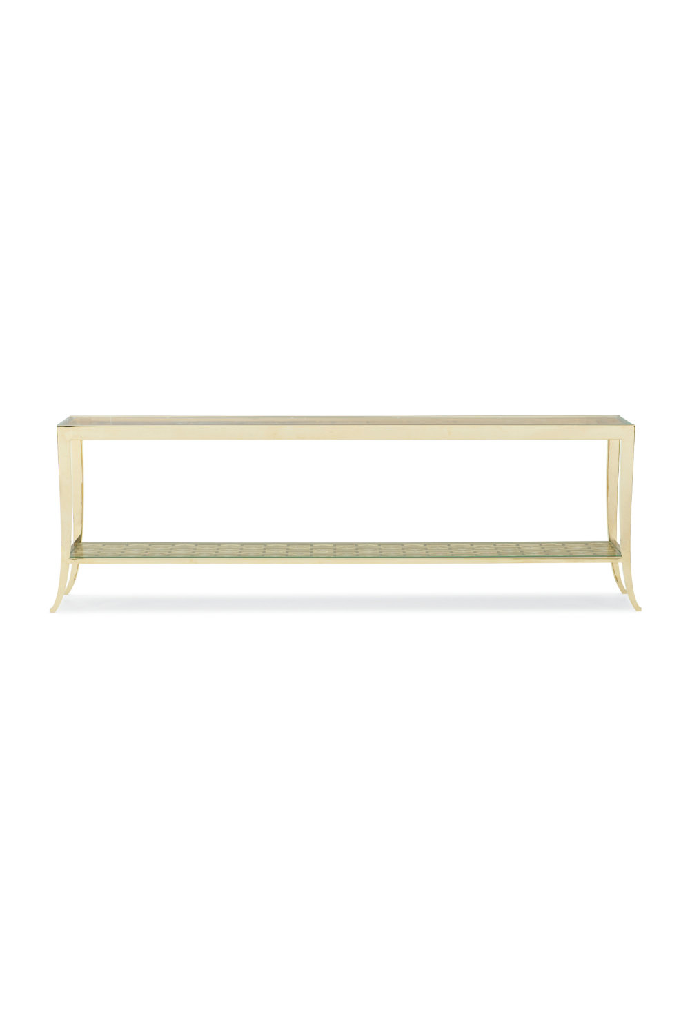 Gold Honeycomb Console Table | Caracole In A Holding Pattern | Oroa.com