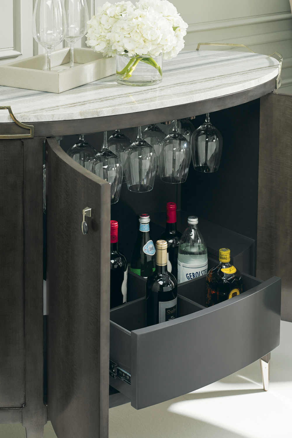 Oval Modern Bar Cabinet Caracole Mix ology OROA