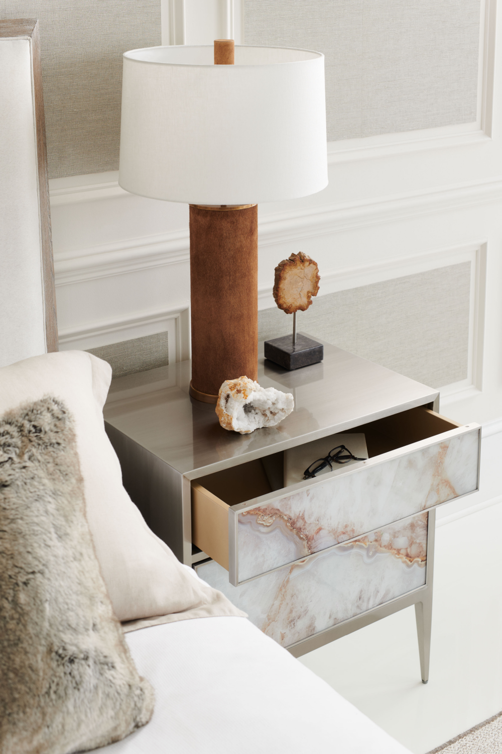 Agate Patterned Modern Nightstand | Caracole Perfect Gem | Oroa.com
