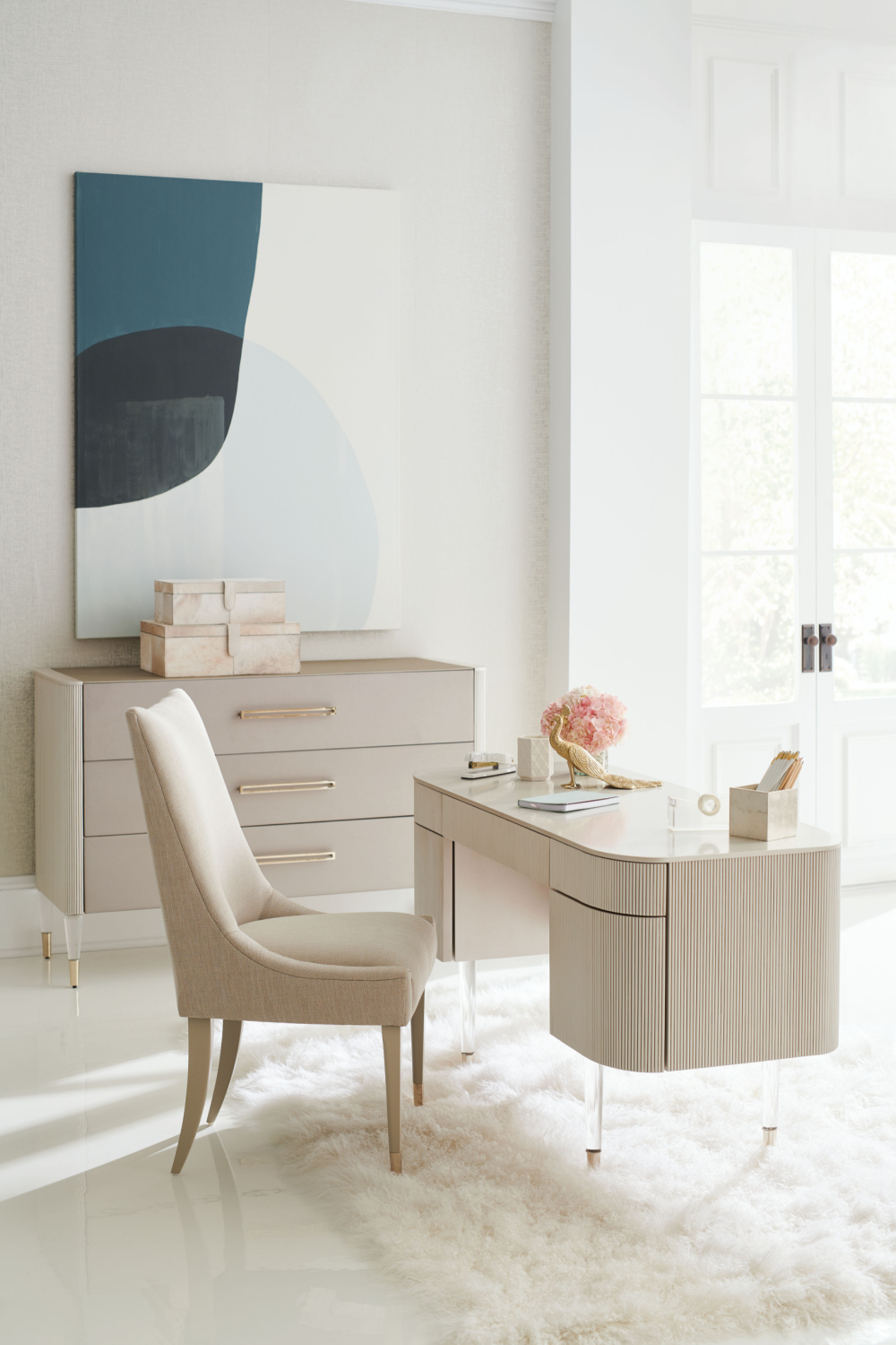 Modern Cream Dressing Table | Caracole Lady Love | Oroa.com