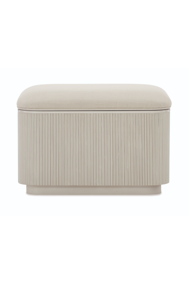 Beige Fluted Storage Ottoman | Caracole For The Love Of | Oroa.com