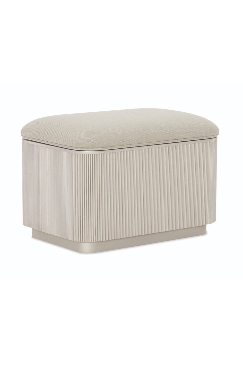 Beige Fluted Storage Ottoman | Caracole For The Love Of | Oroa.com