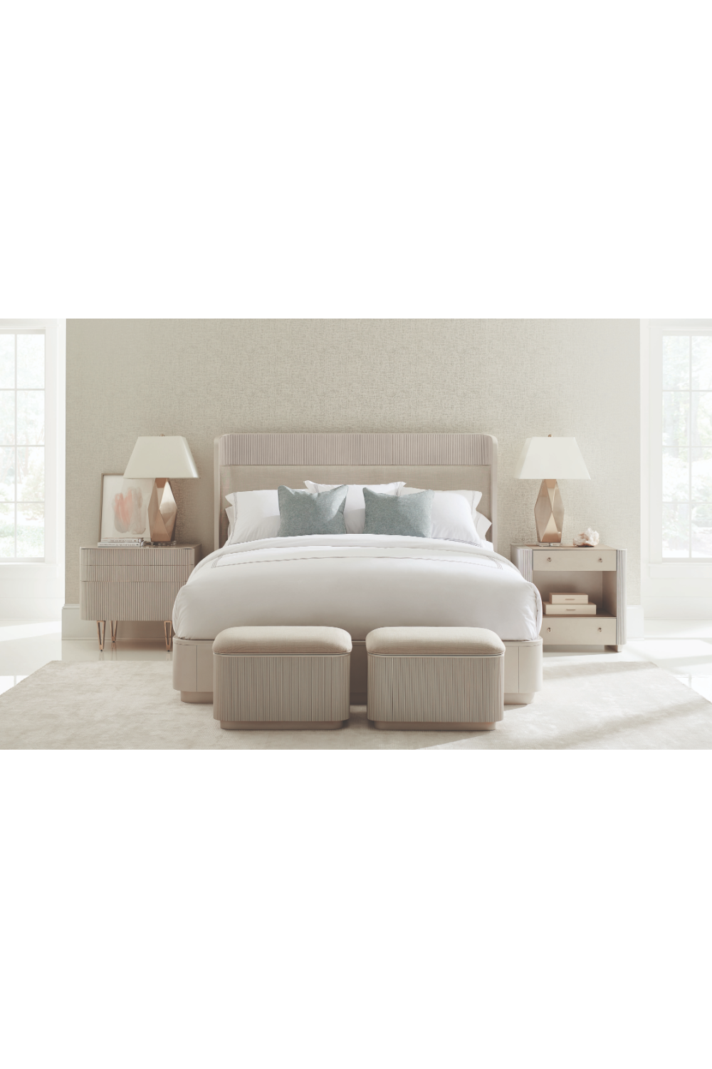 Cream Modern Bed | Caracole Fall In Love | Oroa.com