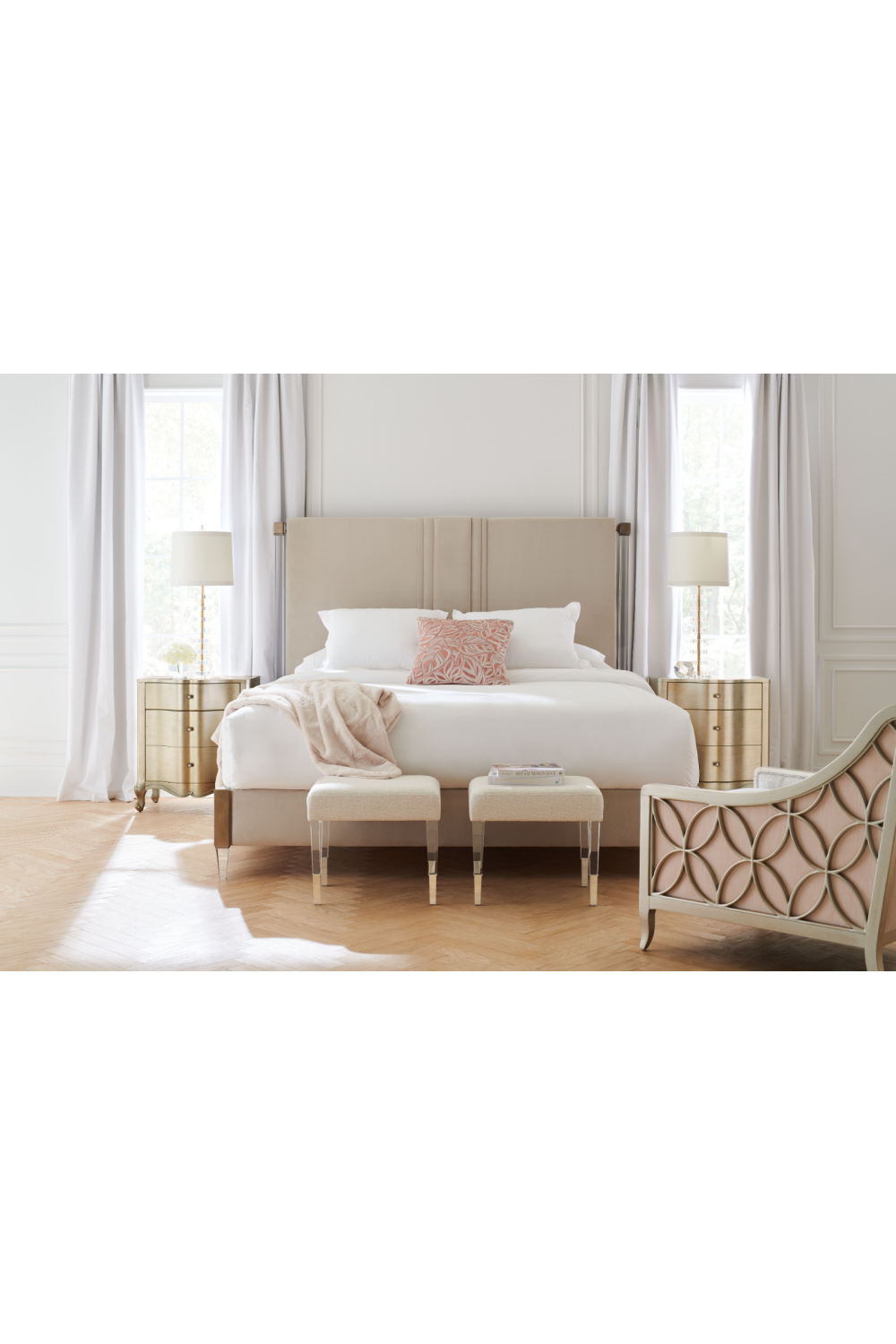 Cream Modern King Bed | Caracole Light Up Your Life Oroa.com