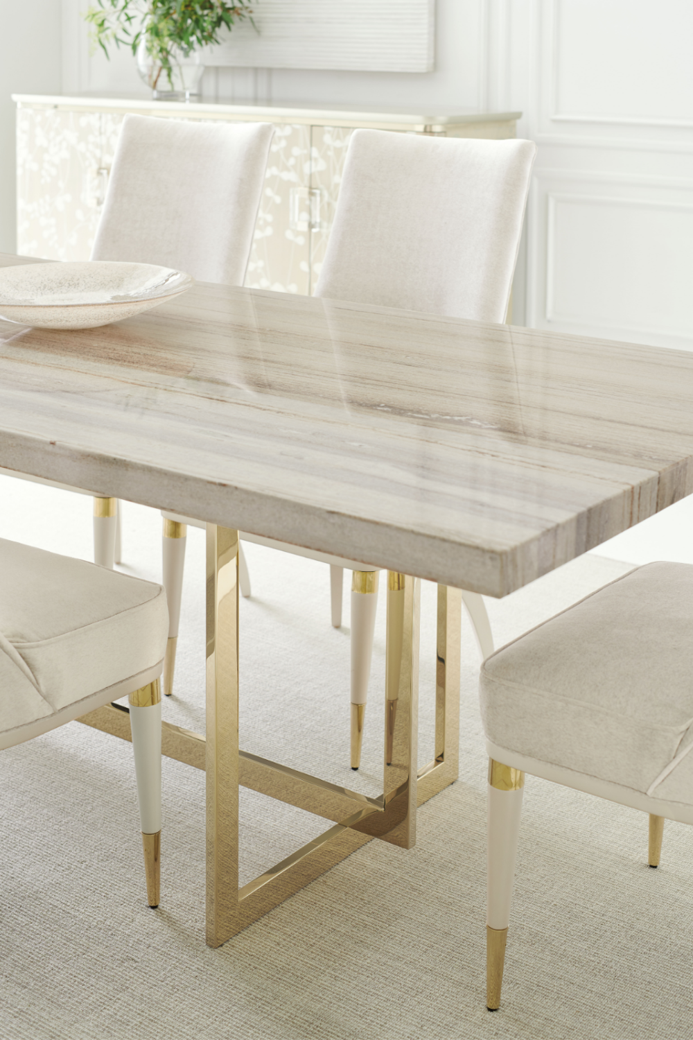Beige Marble Dining Table | Caracole Wish You Were Here | Oroa.com