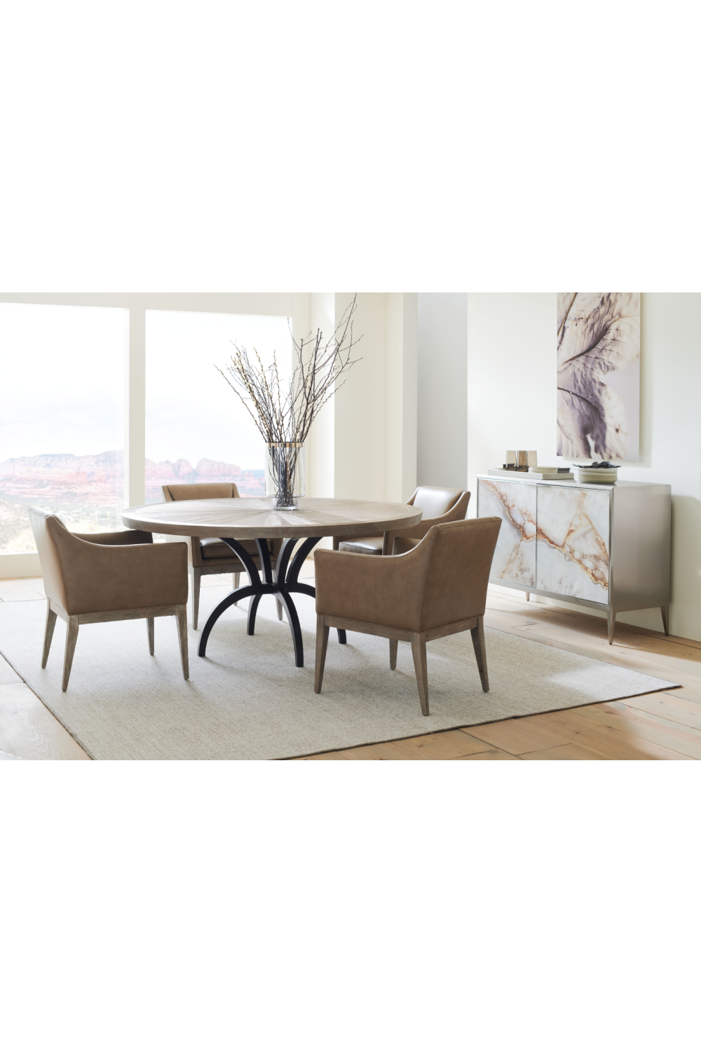 Brown Leather Dining Armchair | Caracole Free And Easy | Oroa.com