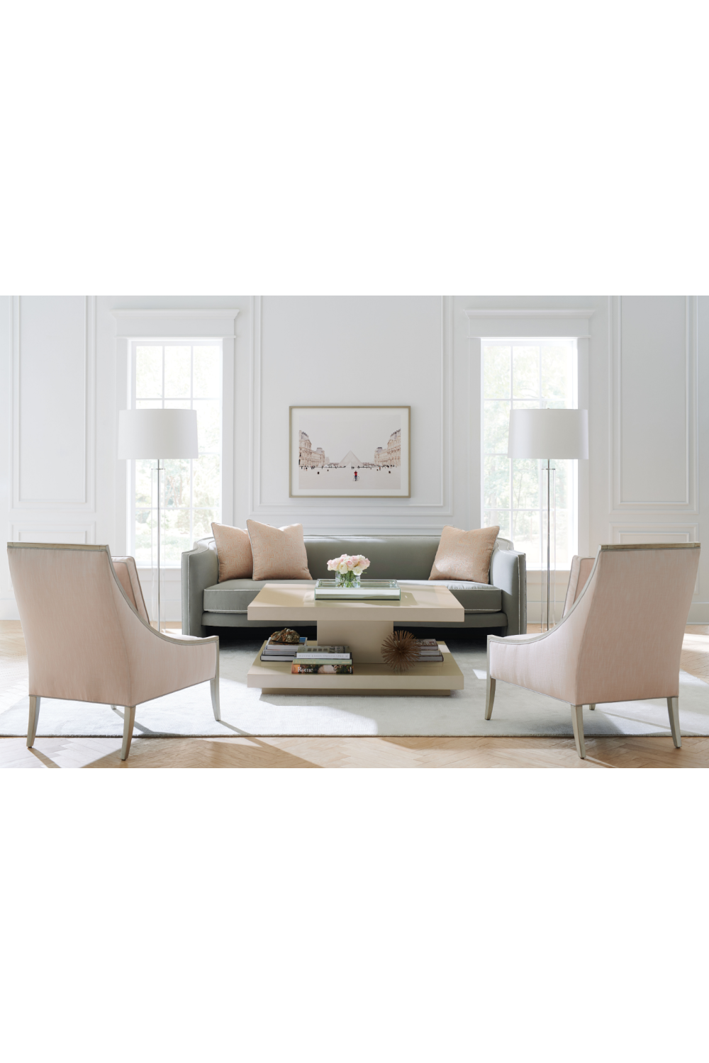 Beige Geometrical Coffee Table | Caracole Cool And Classic |  Oroa.com