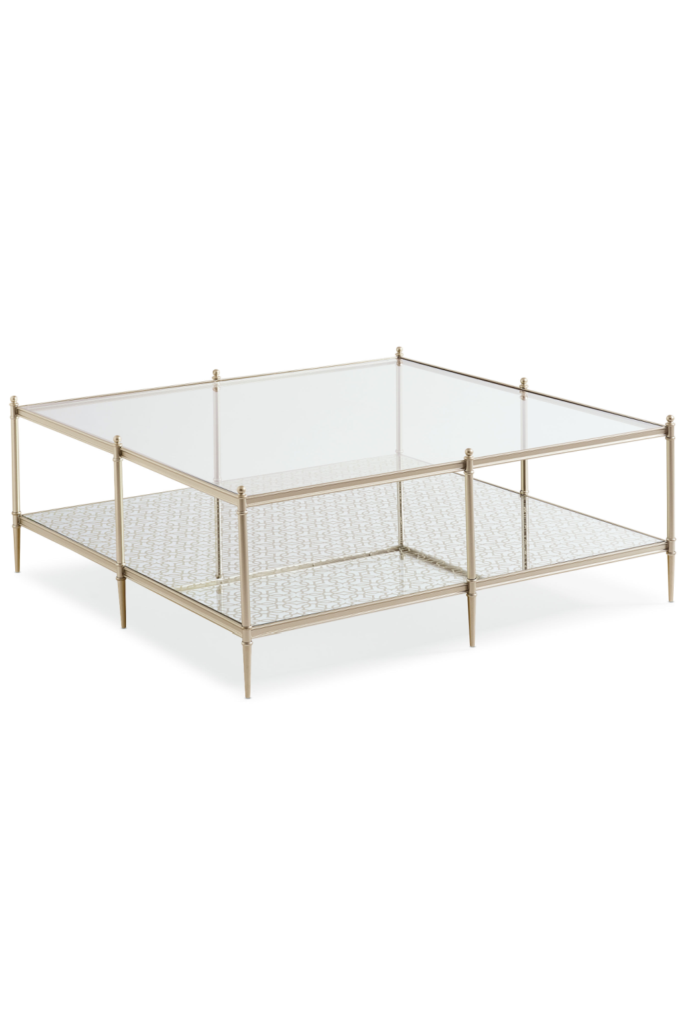 Metal Framed Glass Cocktail Table | Caracole Perfectly Square | oroa.com