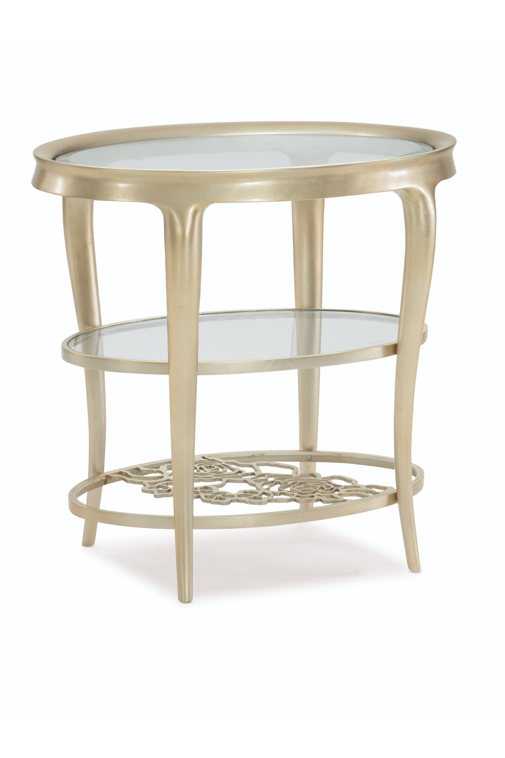 Oval Glass Top Side Table | Caracole Wild Flower | Oroa.com