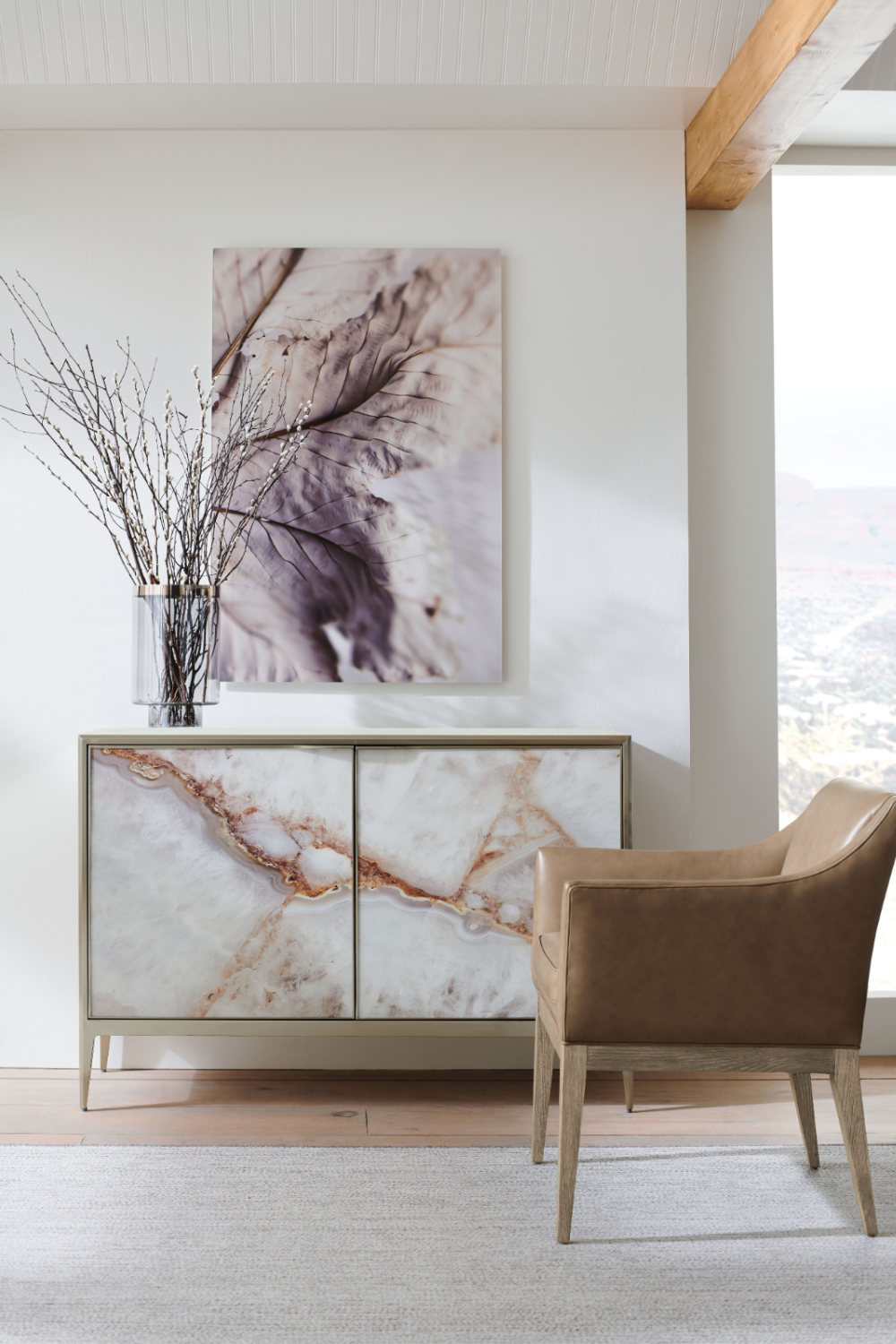 Patterned White Agate Cabinet | Caracole Rock Steady | Oroa.com