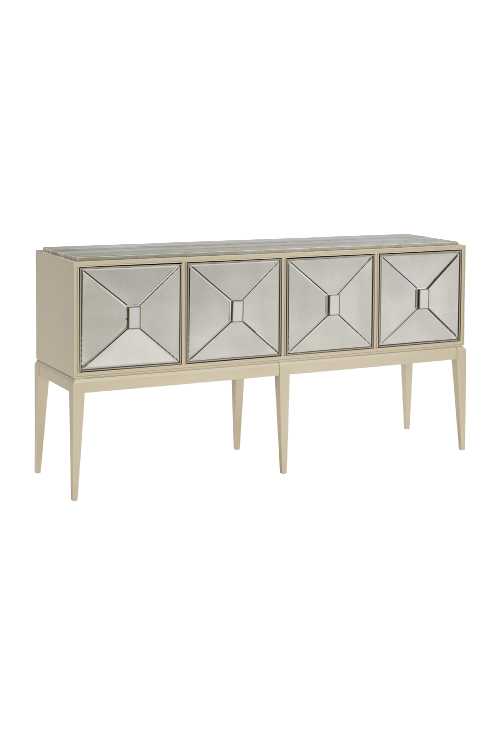 Faceted Mirror Sideboard | Caracole Sparkling Personality | Oroa.com