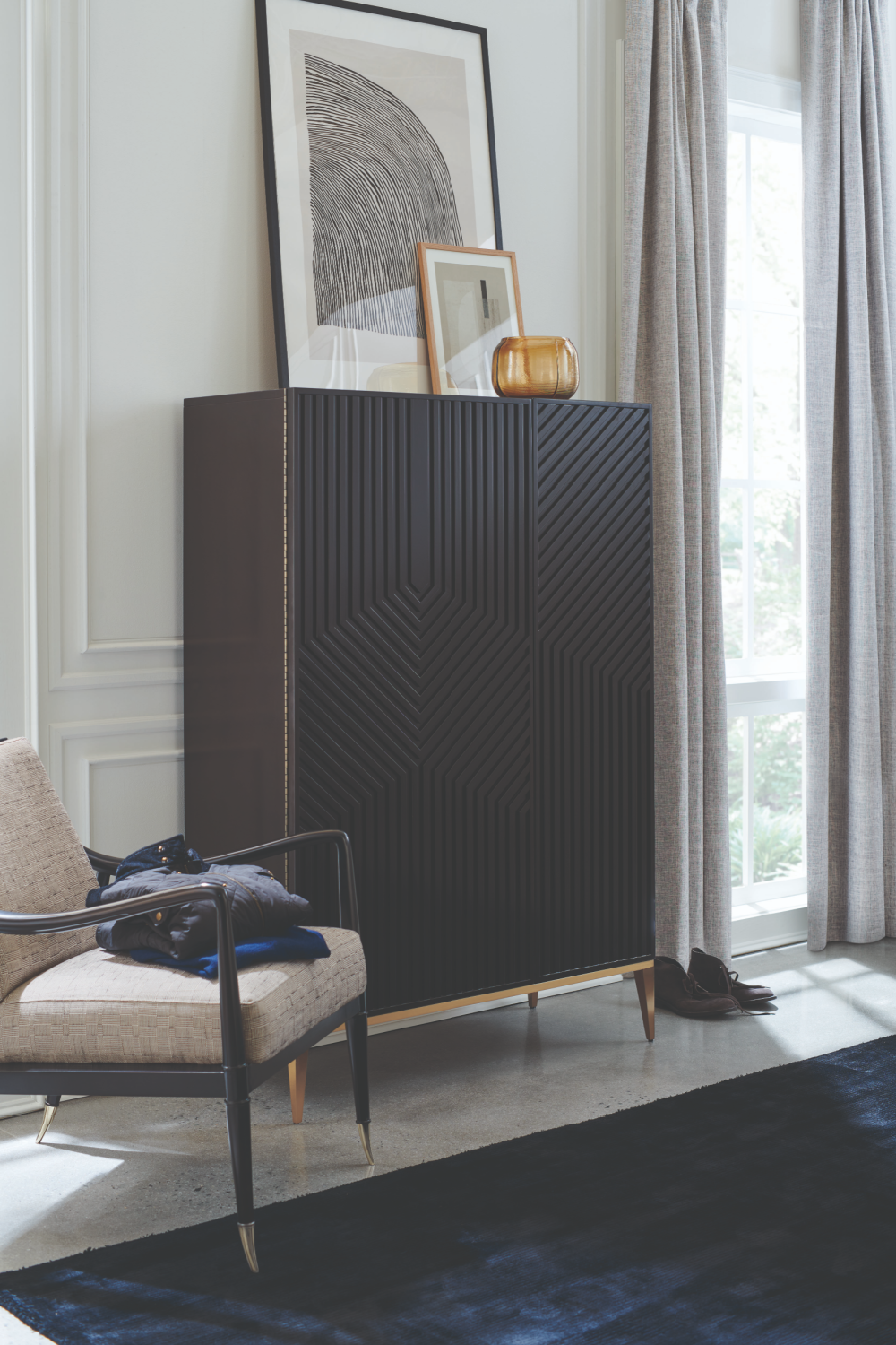 Dark Brown Graphic Cabinet | Caracole Out of Line | Oroa.com