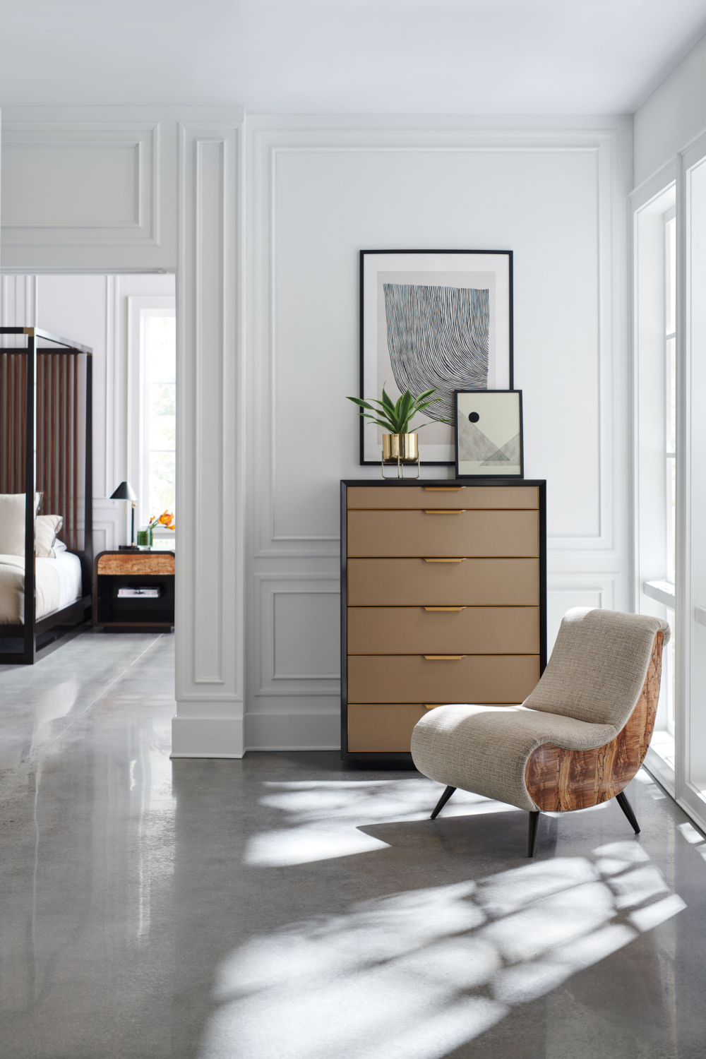 Dark Brown Modern Nightstand | Caracole Excess Knot | Oroa.com