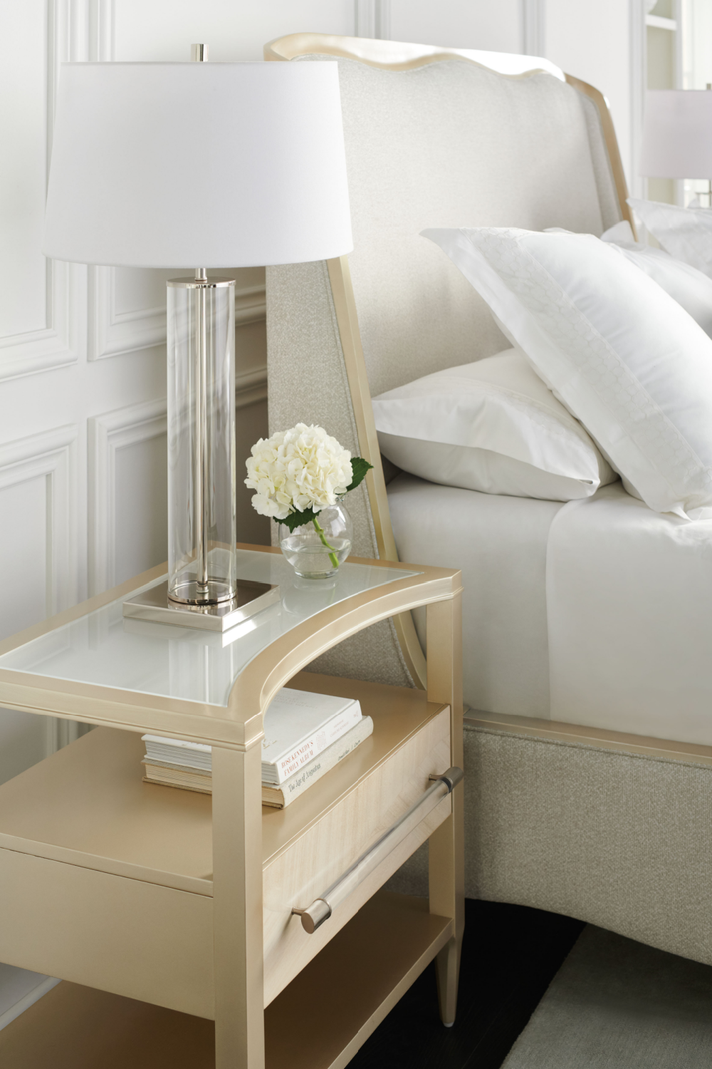  Crescent-Shaped Top Nightstand | Caracole Clearly Open | Oroatrade.com