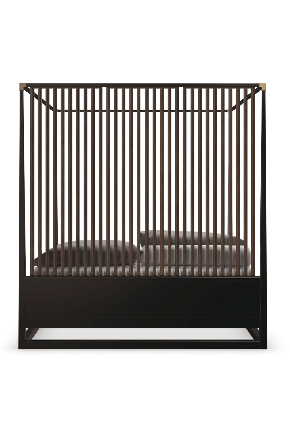 Brown Wooden Canopy Bed | Caracole Pinstripe | Oroa.com