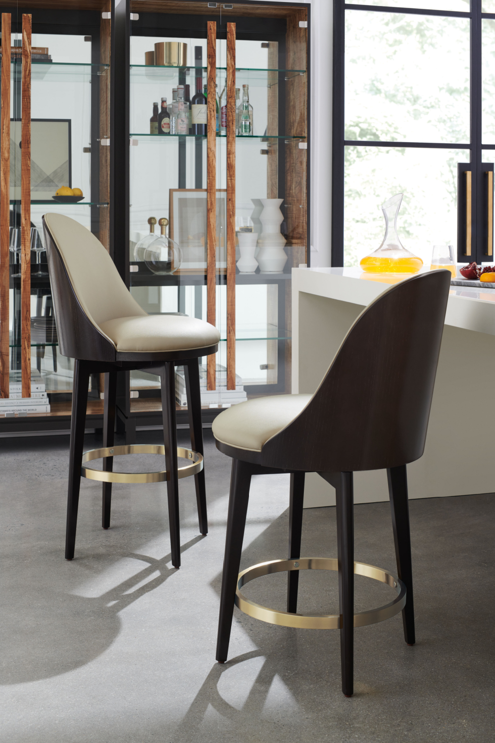 Vegan Leather Counter Stool | Caracole Another Round | Oroa.com