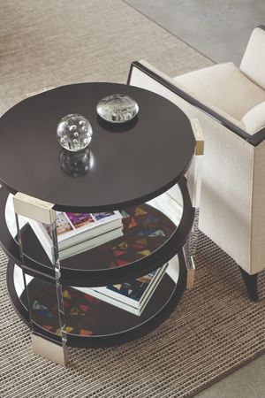 Round Mirrored Side Table | Caracole Go Around It | Oroa.com