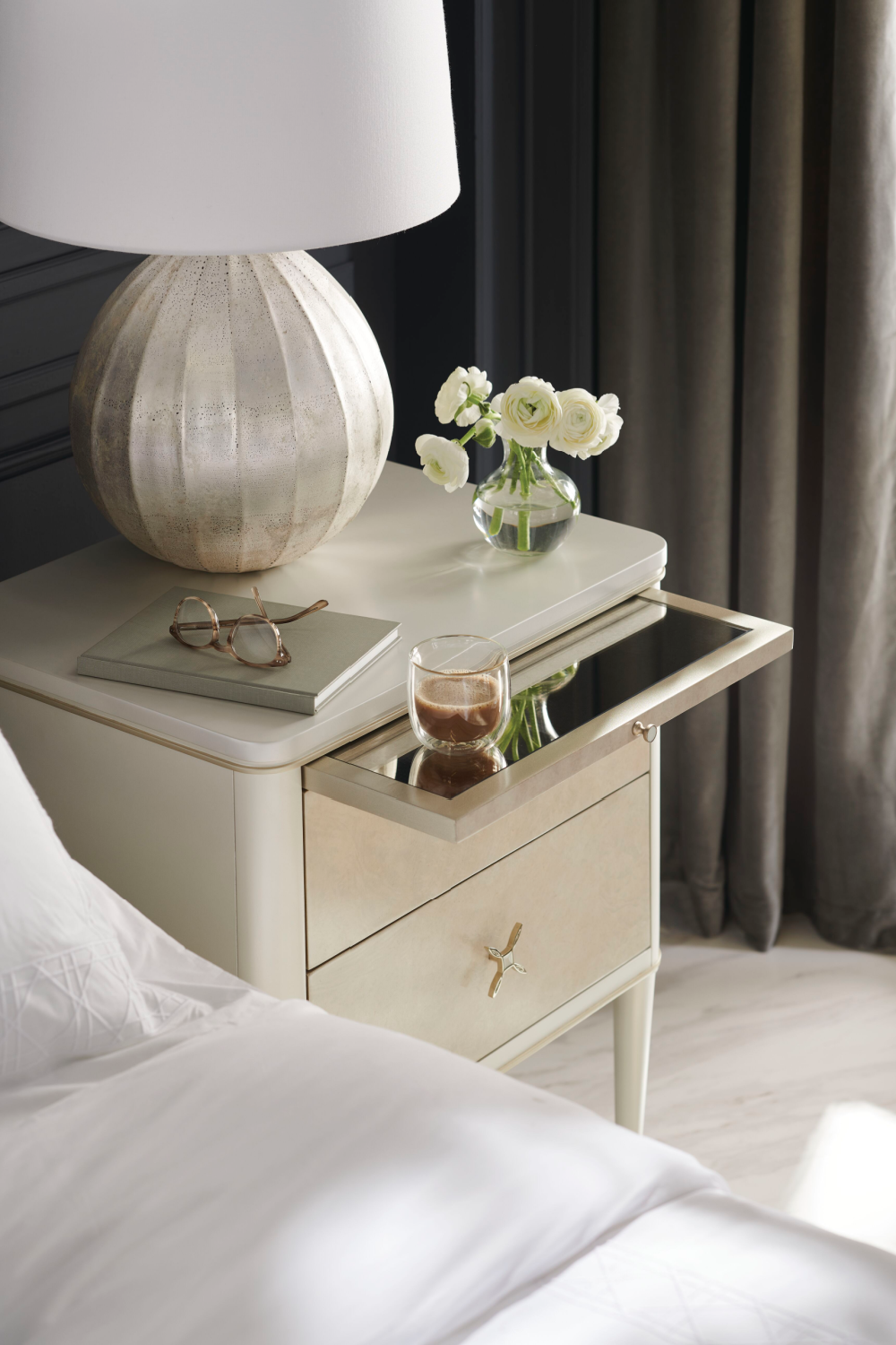 Modern Cream Nightstand | Caracole Finishing Up | Oroa.com